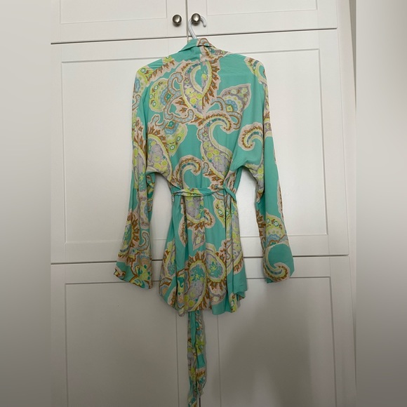 Zara Printed Bow Tie Kimono - Picture 3 of 7